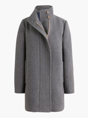 J.Crew Factory City Coat with Button Neck in Heather Carbon NWT